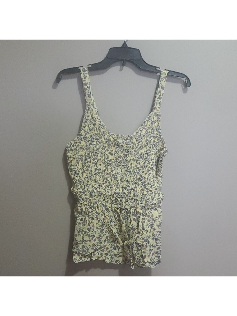 Japna Yellow and Purple Floral Camisole  Top Size XL